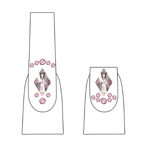 Rosie Nail Art Design Using Serinity Crystals