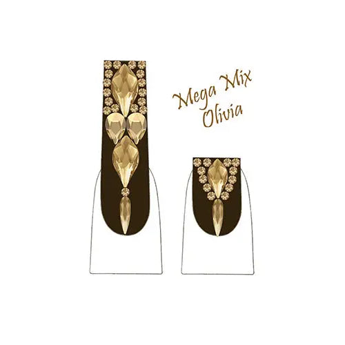 Olivia Nail Art Design With Swarovski Crystals