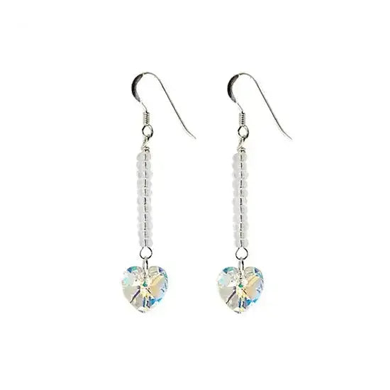 Craft Your Valentine's Day Surprise: Preciosa Heart Pendant Earrings in Crystals AB
