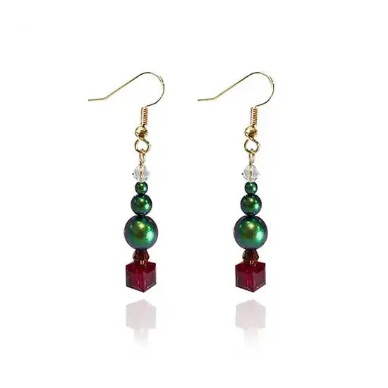 Swarovski Crystals Christmas Tree Earrings Jewellery Project