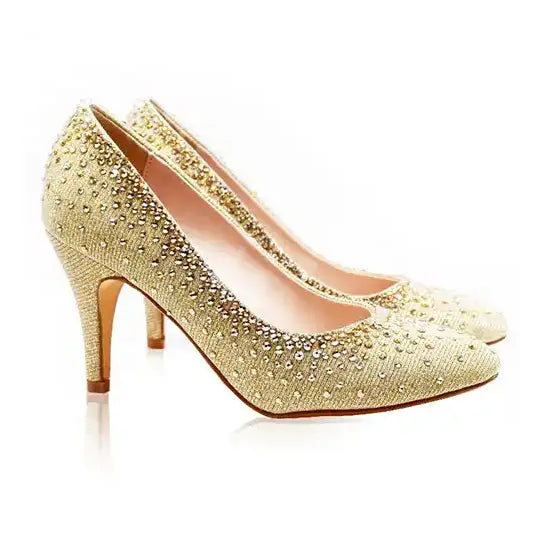 Swarovski Crystals Gold Shoe Embellishment Project