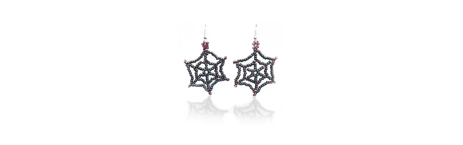 Halloween Web Earrings Project With Preciosa Seed Beads