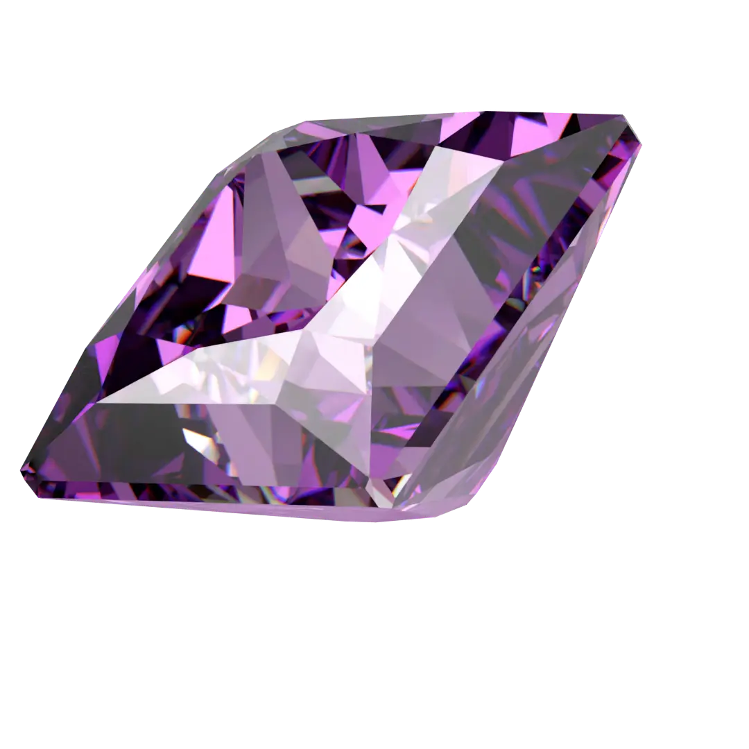 Swarovski Zirconia Square Princess Pure Brilliance Cut Fancy Purple