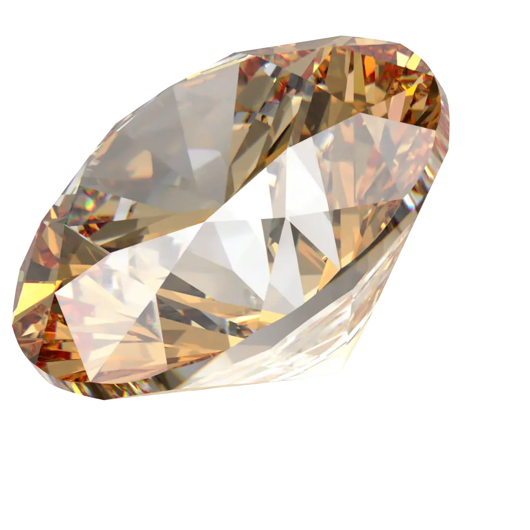 Swarovski Zirconia Round Pure Brilliance Cut Fancy Champagne