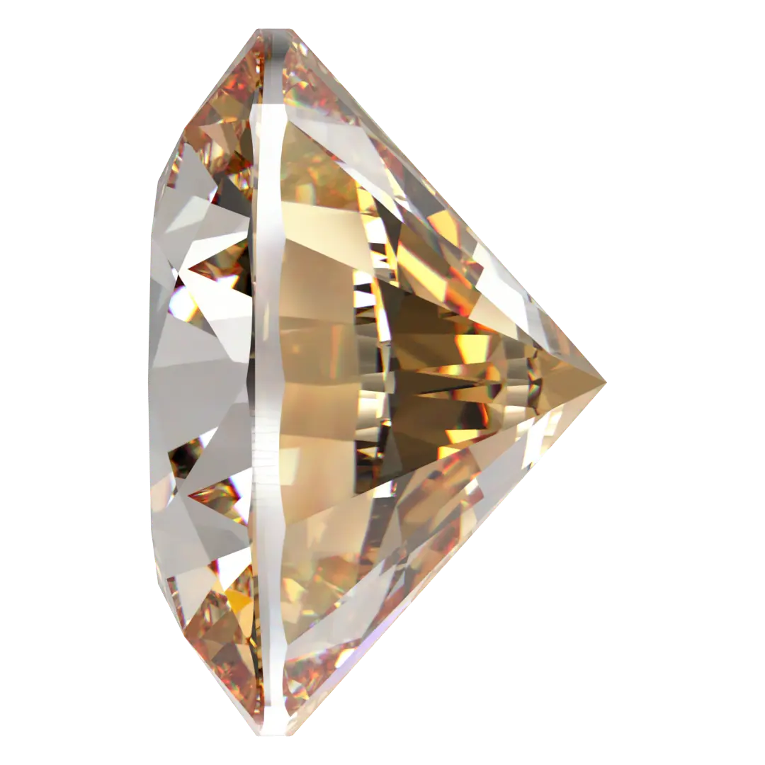 Swarovski Zirconia Round Pure Brilliance Cut Fancy Champagne