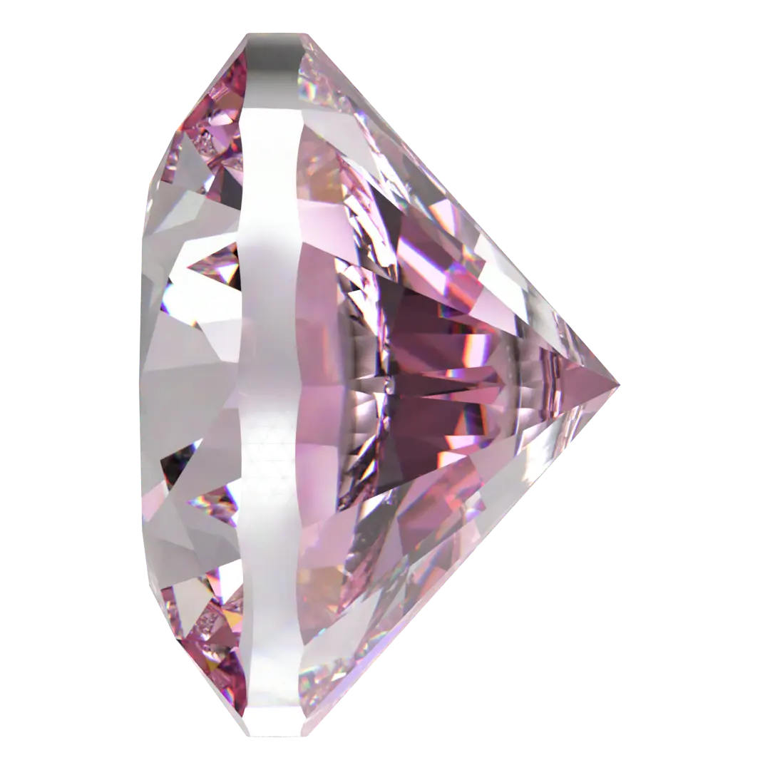 Swarovski Zirconia Round Pure Brilliance Cut Purplish Pink
