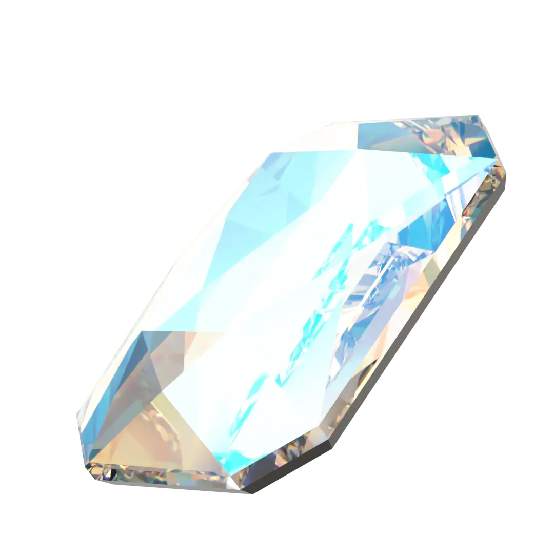 Serinity Flat Back Crystals Non Hotfix Emerald Cut (2602) Crystal Shimmer