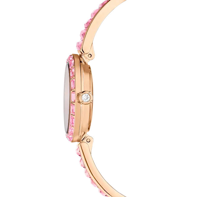 Swarovski Matrix Bangle Watch Swiss Made Pink Bracelet Rose-Gold Tone
