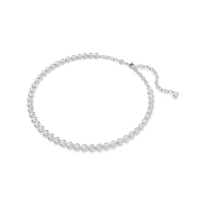 Swarovski Imber Tennis Necklace Round Cut White Rhodium Plated