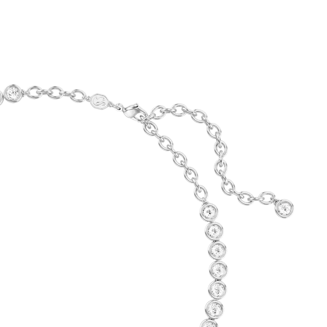 Swarovski Imber Tennis Necklace Round Cut White Rhodium Plated