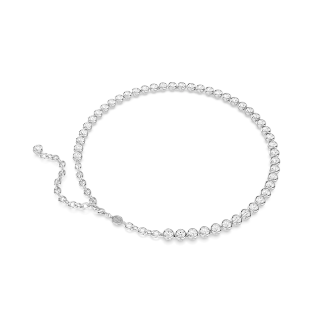 Swarovski Imber Tennis Necklace Round Cut White Rhodium Plated