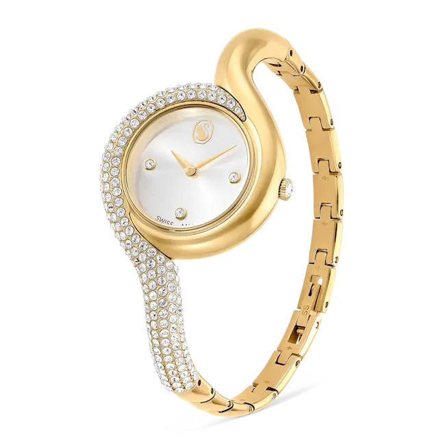 Swarovski Dextera Asymmetric Watch Swiss Made Metal Bracelet Gold-Tone