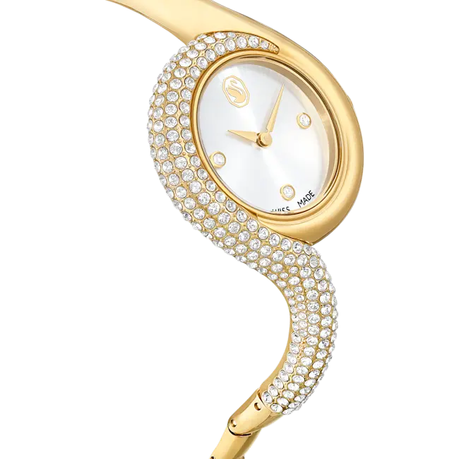 Swarovski Dextera Asymmetric Watch Swiss Made Metal Bracelet Gold-Tone
