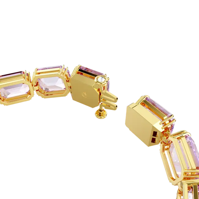 Swarovski Millenia Tennis Bracelet Octagon Cut Purple Gold-Tone Plated
