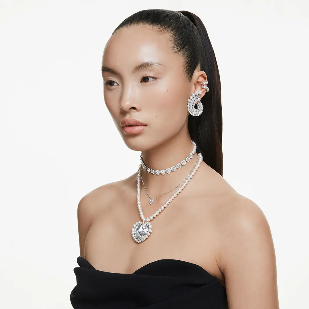 Ariana Grande x Swarovski Pendant Mixed Cuts Heart White Rhodium Plated