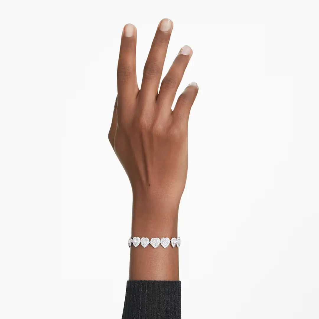 Ariana Grande x Swarovski Tennis Bracelet Mixed Cuts Heart White Rhodium Plated