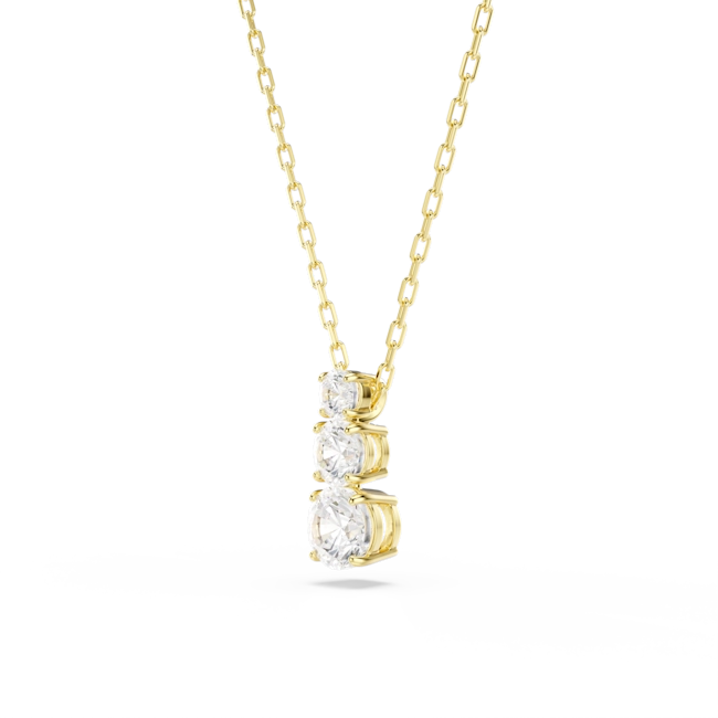 Swarovski Stilla Attract Pendant Round Cut White Gold-Tone Plated