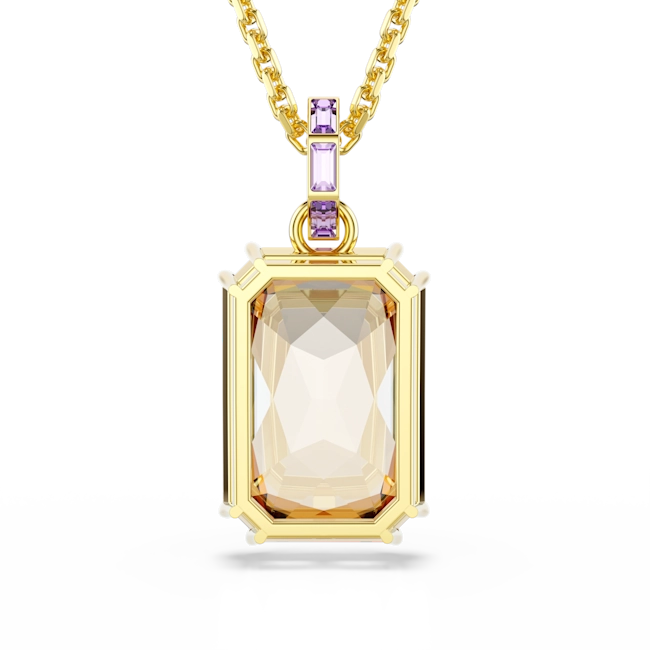 Swarovski Millenia Pendant Octagon Cut Caramel Gold-tone plated