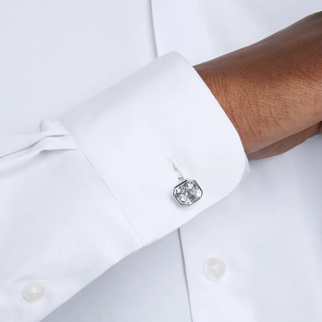 Swarovski Millenia Cufflinks Octagon Cut White Rhodium Plated