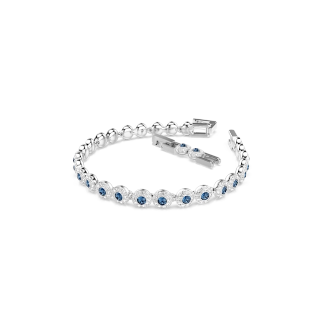 Swarovski Una Angelic Tennis Bracelet Round Cut Blue Rhodium Plated