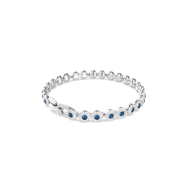 Swarovski Una Angelic Tennis Bracelet Round Cut Blue Rhodium Plated