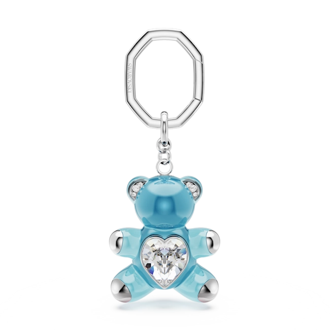 Swarovski Teddy Key Ring Bear Blue Rhodium plated