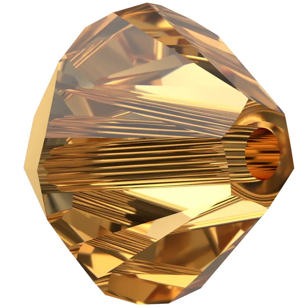 Serinity Crystal Beads Bicone (5328) Crystal Aurum X2