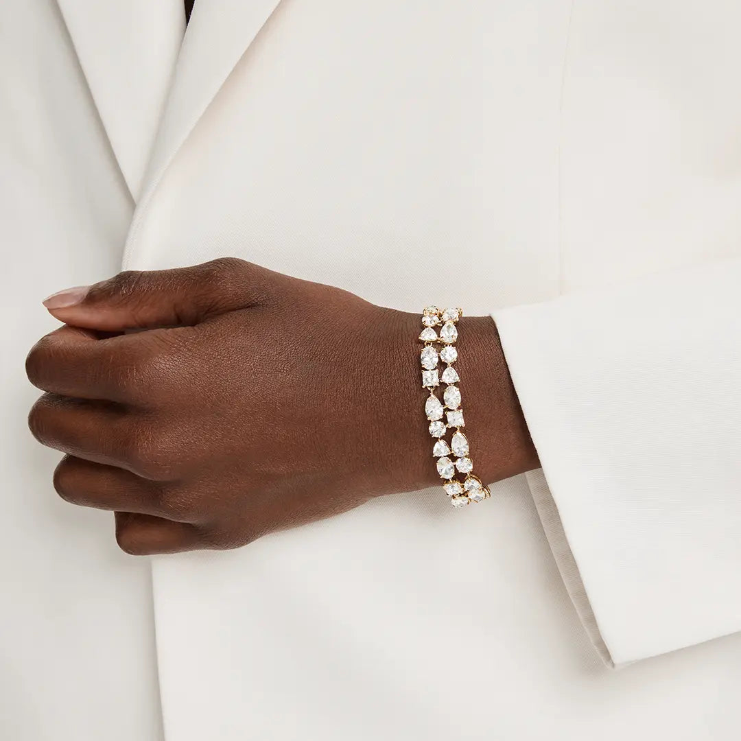 Swarovski Mesmera Bracelet Mixed Cuts White Gold-Tone Plated