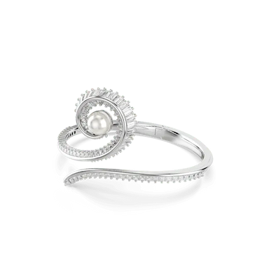 Ariana Grande x Swarovski Bangle Crystal Pearl Baguette Cut White Rhodium Plated - Bluestreak Crystals