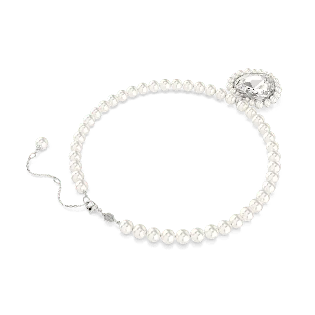 Ariana Grande x Swarovski Necklace Crystal Pearl Heart Cut White Rhodium Plated - Bluestreak Crystals