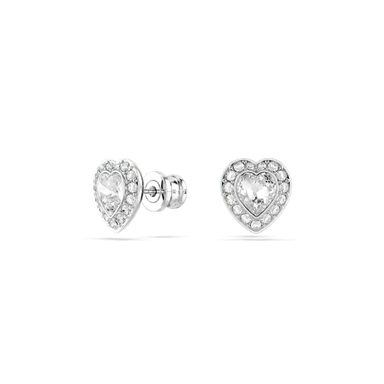 Ariana Grande x Swarovski Stud Earrings Mixed Cuts Heart White Rhodium Plated - Bluestreak Crystals