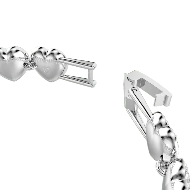 Ariana Grande x Swarovski Tennis Bracelet Mixed Cuts Heart White Rhodium Plated - Bluestreak Crystals