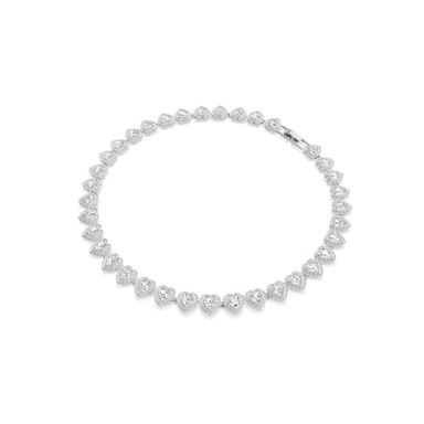 Ariana Grande x Swarovski Tennis Necklace Mixed Cuts Heart White Rhodium Plated - Bluestreak Crystals