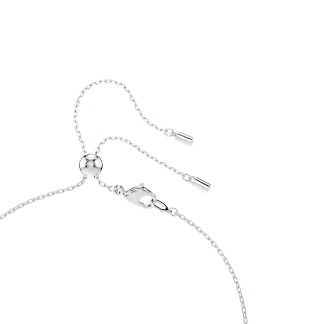 Ariana Grande x Swarovski Y Necklace Crystal Pearl Heart White Rhodium Plated - Bluestreak Crystals