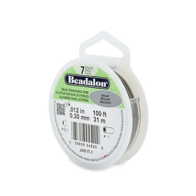 Beadalon 7 Strand Stainless Steel Wire 0.012" (0.31mm) - Bluestreak Crystals
