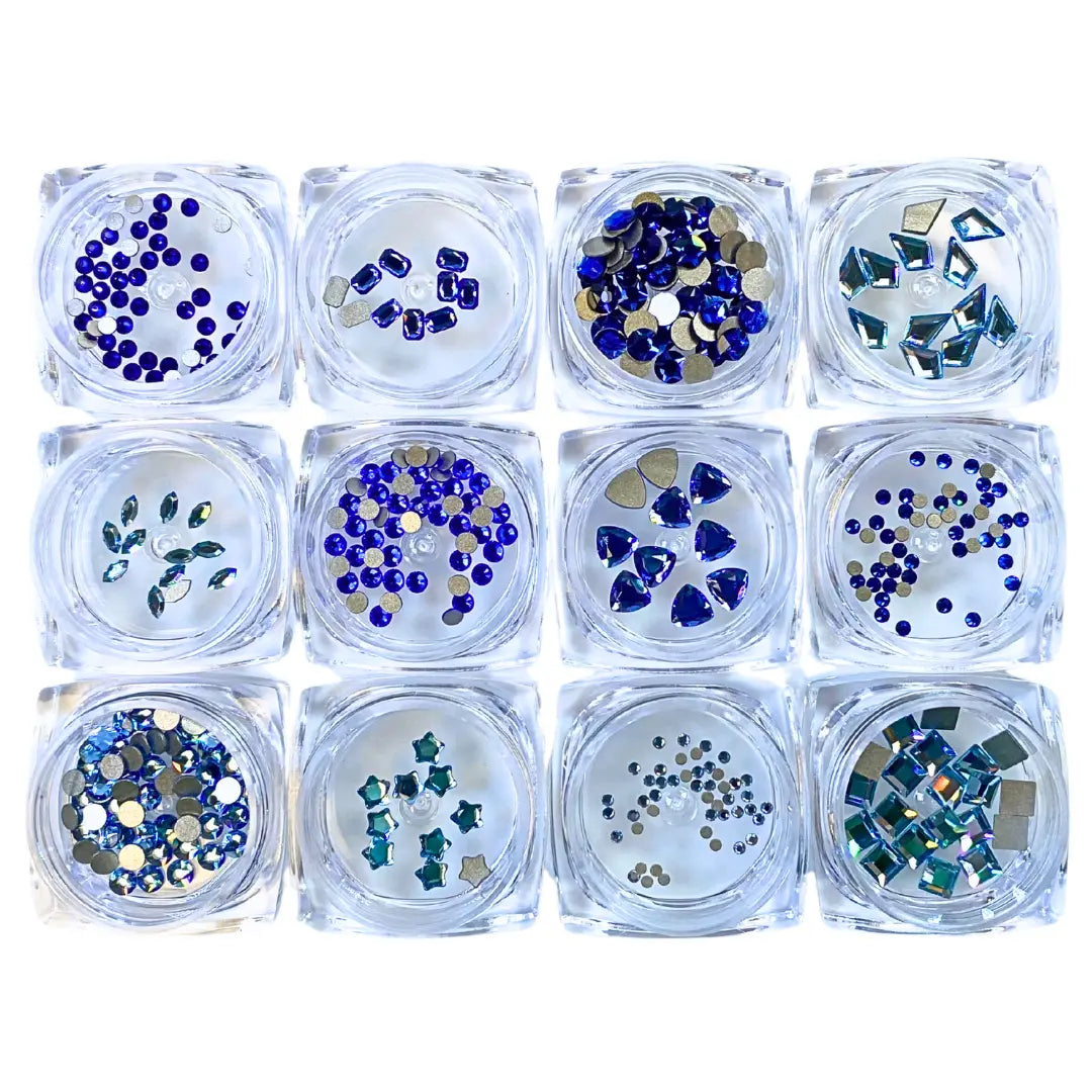 Serinity Flat Back Crystals Non Hotfix Supreme Mix Blues
