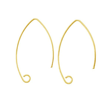 Gold Plated (24k) Marquise Ear Wire - Bluestreak Crystals
