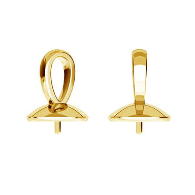 Gold Plated (24k) Simple Bail for Half Drilled 10mm - Bluestreak Crystals