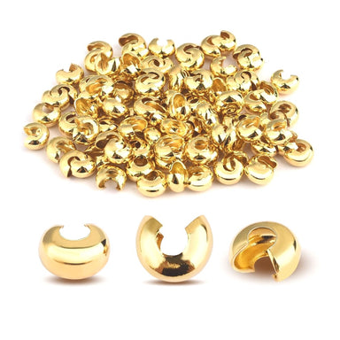 Gold Plated Crimp Covers - Bluestreak Crystals