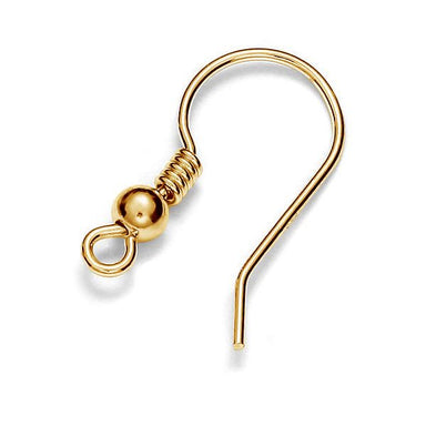 Gold Plated Fish Hook Earwires - Bluestreak Crystals
