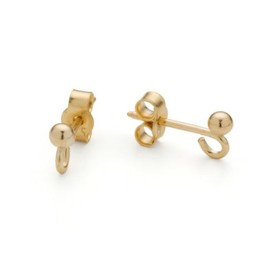 Gold Plated Post & Scroll Earwires - Bluestreak Crystals