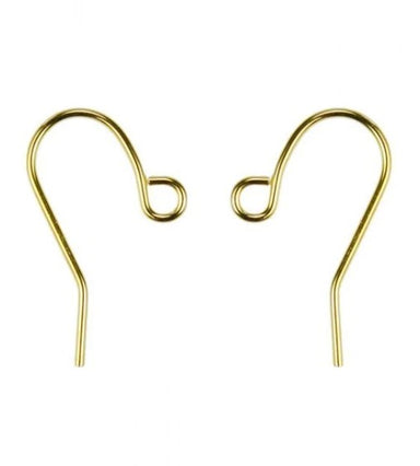 Gold Plated Shepherds Crook Earwires - Bluestreak Crystals