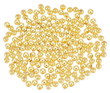 Gold Plated Smooth Round Beads - Bluestreak Crystals