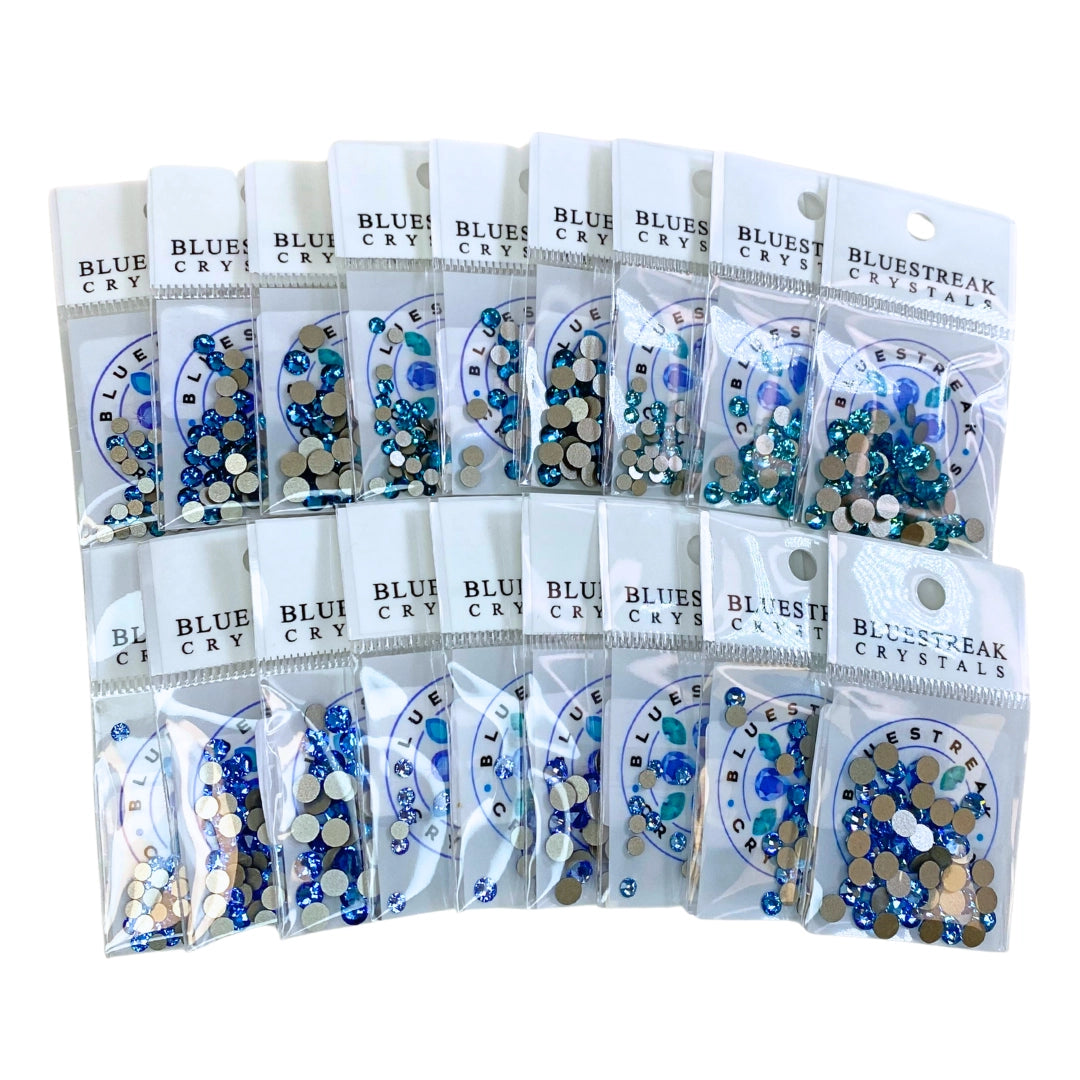 Serinity Flat Back Crystals Non Hotfix Light Blue Collection