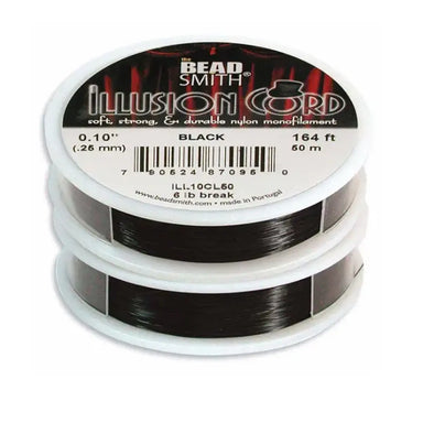 Monofilament Illusion Cord Black - Bluestreak Crystals