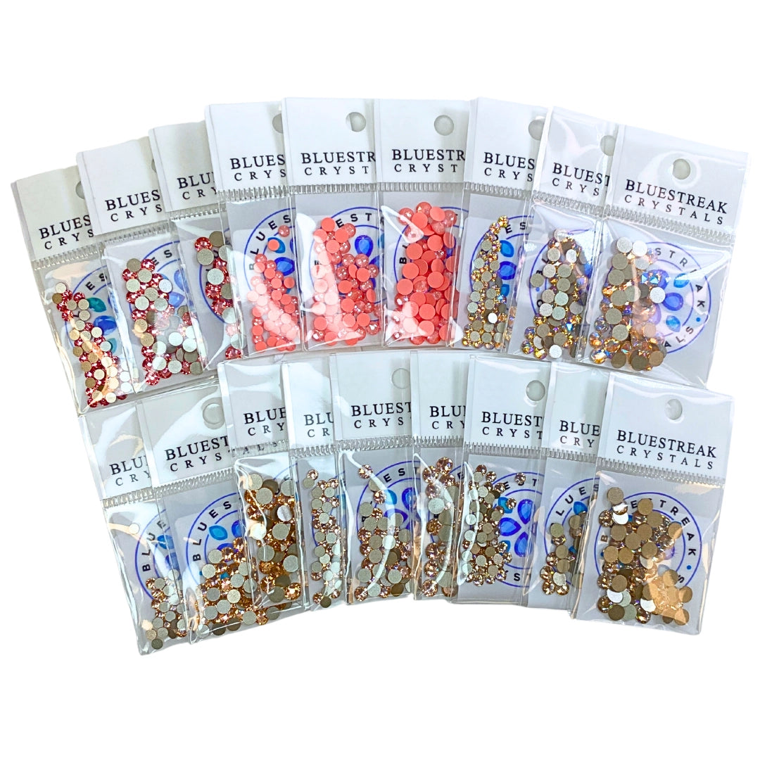 Serinity Flat Back Crystals Non Hotfix Peach Collection