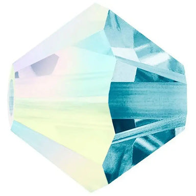 Preciosa Beads Bicone Aquamarine AB - Bluestreak Crystals