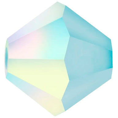 Preciosa Beads Bicone Aquamarine Matte AB - Bluestreak Crystals