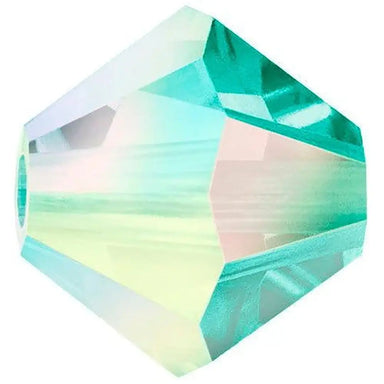 Preciosa Beads Bicone Blue Zircon AB 2X - Bluestreak Crystals