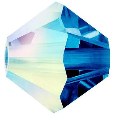 Preciosa Beads Bicone Capri Blue AB - Bluestreak Crystals